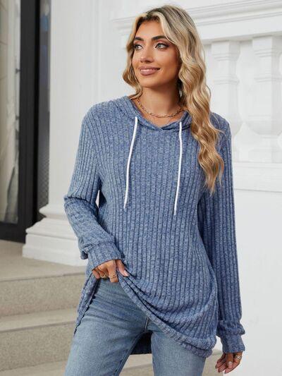 Drawstring Long Sleeve Hoodie - Chic Yana's Fashion