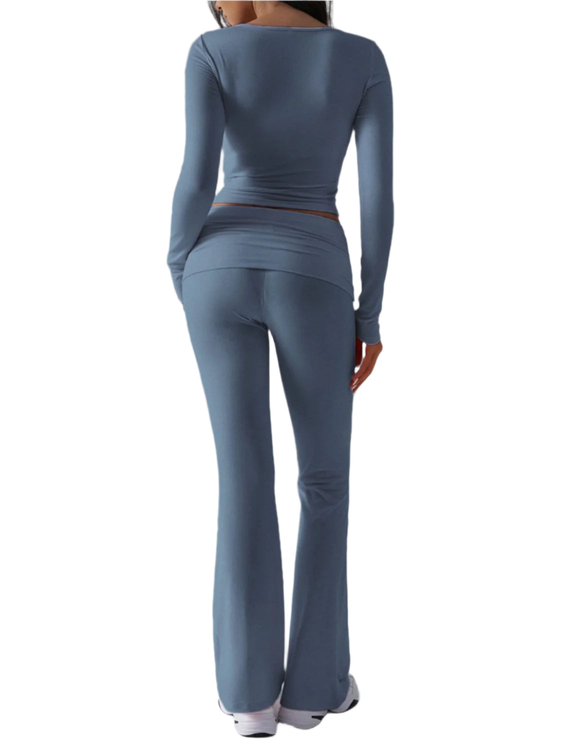 Devine Ruched Long Sleeve Top and Pants Set - Shop Now at Chic Yana's Fashion