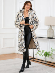 Luxury meets fashion in the Thermal Leopard Faux Fur Hooded Outerwear – A must-have Outerwear.