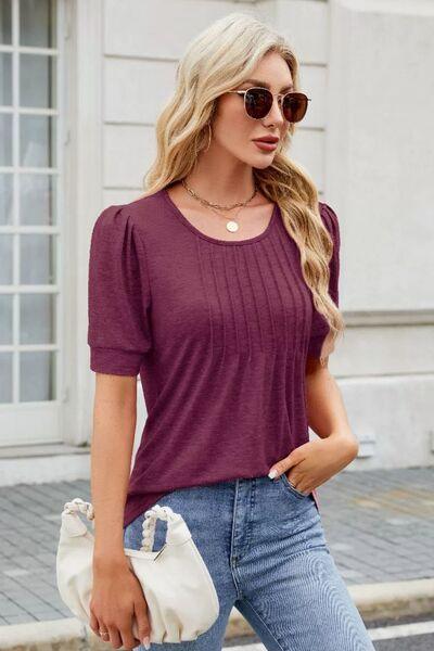 Round Neck Short Sleeve T Shirt 4 - Chic Yana's Fashion