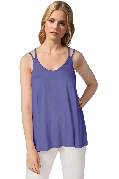 Basic Bae Bamboo Scoop Neck Double Spaghetti Straps Cami - Chic Yana's Fashion