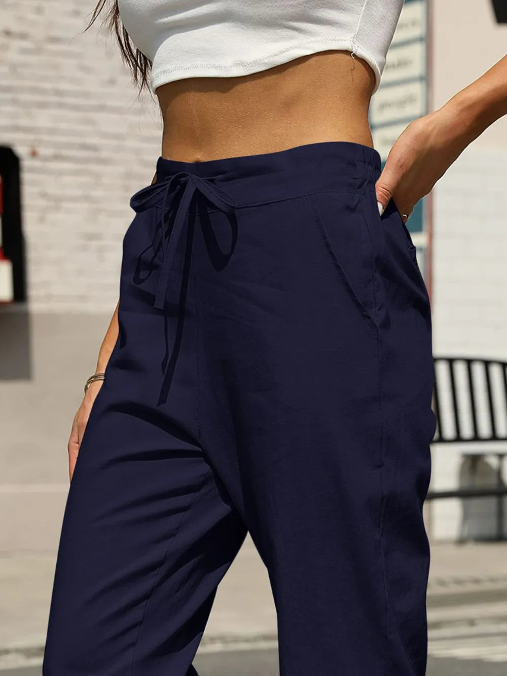 Elastic Waist Tapered Pants – stylish women's fashion from Chic Yana's Fashion