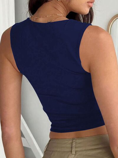 Devine Square Neck Wide Strap Tank - Chic Yana's Fashion