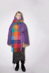 Thermal Fringe Contrast Plaid Scarf - Chic Yana's Fashion