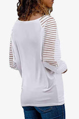 V Neck Long Raglan Sleeve Top - Chic Yana's Fashion