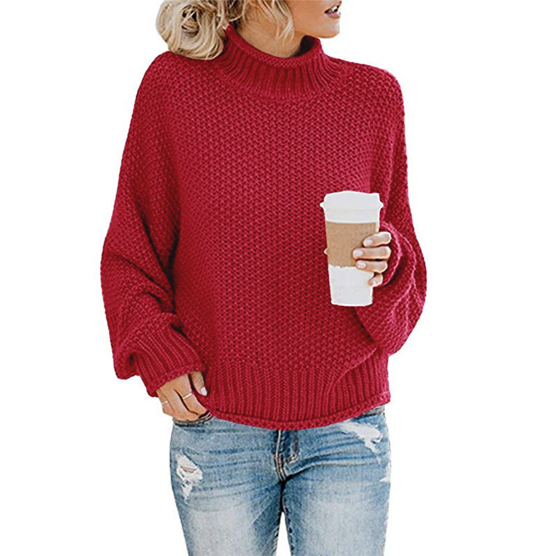 Thick Thread Turtleneck Pullover — Spring, Fall — Chic Yana Fashion