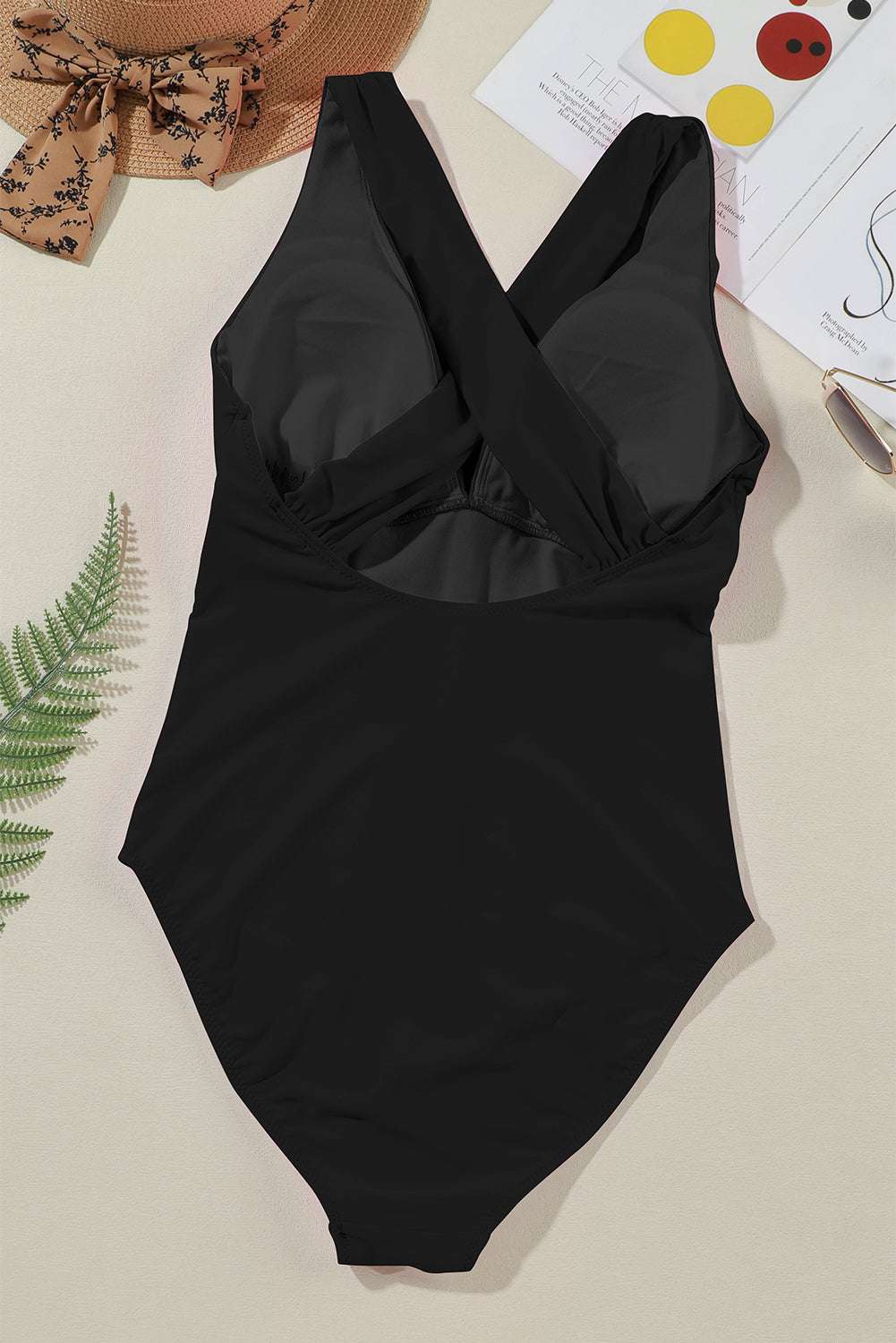 Crisscross Wide Strap One Piece Swimwear - Stylish and Trendy Women's Fashion from Chic Yana's Fashion