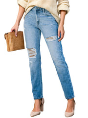 Buy Distressed Buttoned Jeans with Pockets Online - Stylish & Comfortable | Chic Yana's Fashion