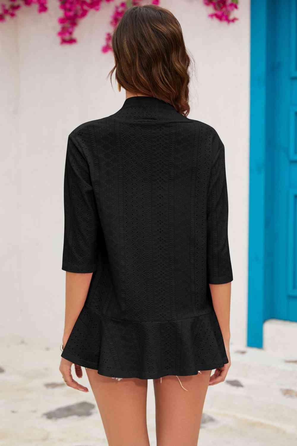 Half Sleeve Open Front Cardigan - Chic Yana's Fashion