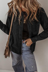 Button Up Long Sleeve Denim Jacket - Chic Yana's Fashion