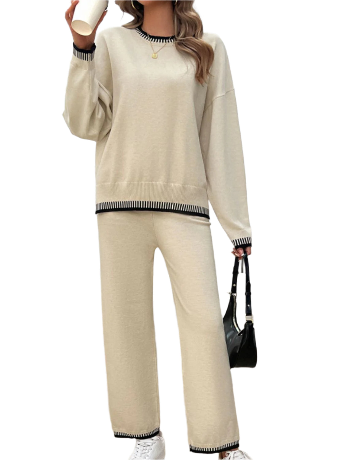 Devine Round Neck Dropped Shoulder Top and Pants Sweater Set – Chic Yana’s Fashion