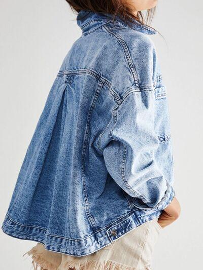 Pocketed Button Up Denim Jacket - Chic Yana's Fashion