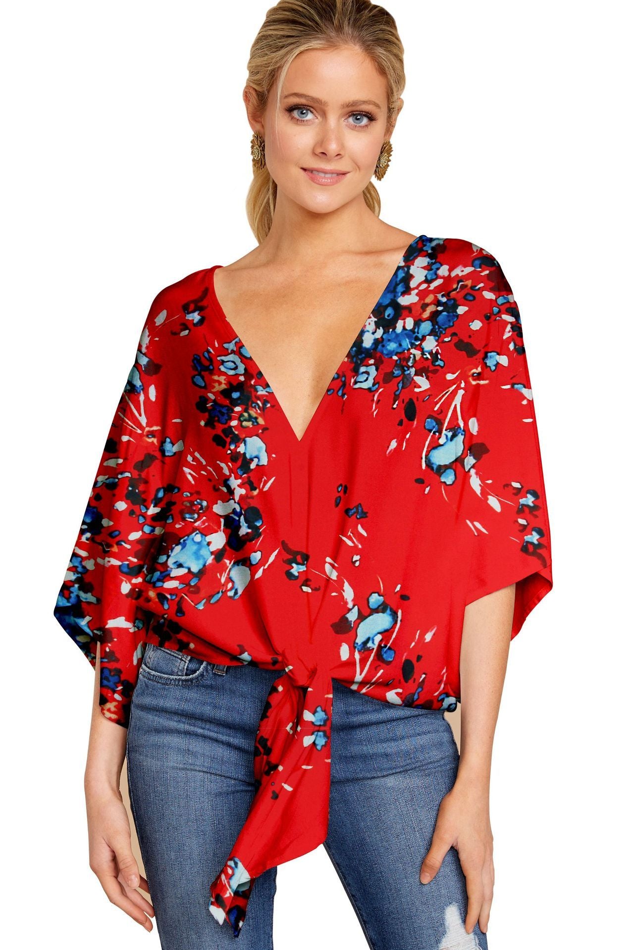 Chic Yana Fashion V-Neck Leopard Print Blouse