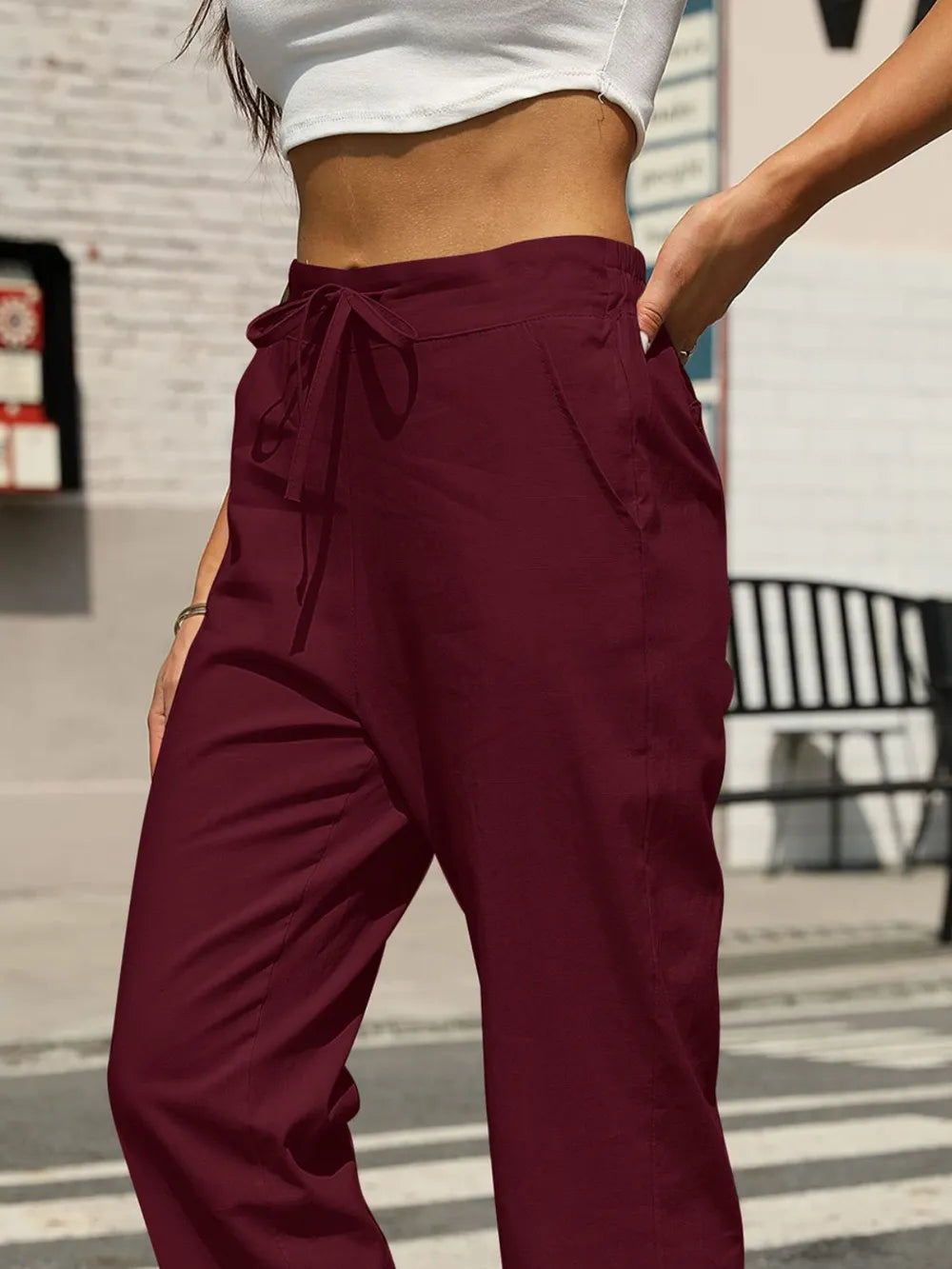 Elastic Waist Tapered Pants – stylish women's fashion from Chic Yana's Fashion