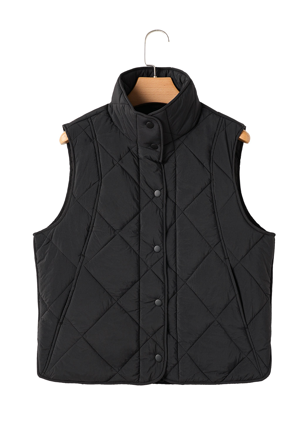 Snap Down Texture Vest Coat with Pockets - Chic Yana’s Fashion