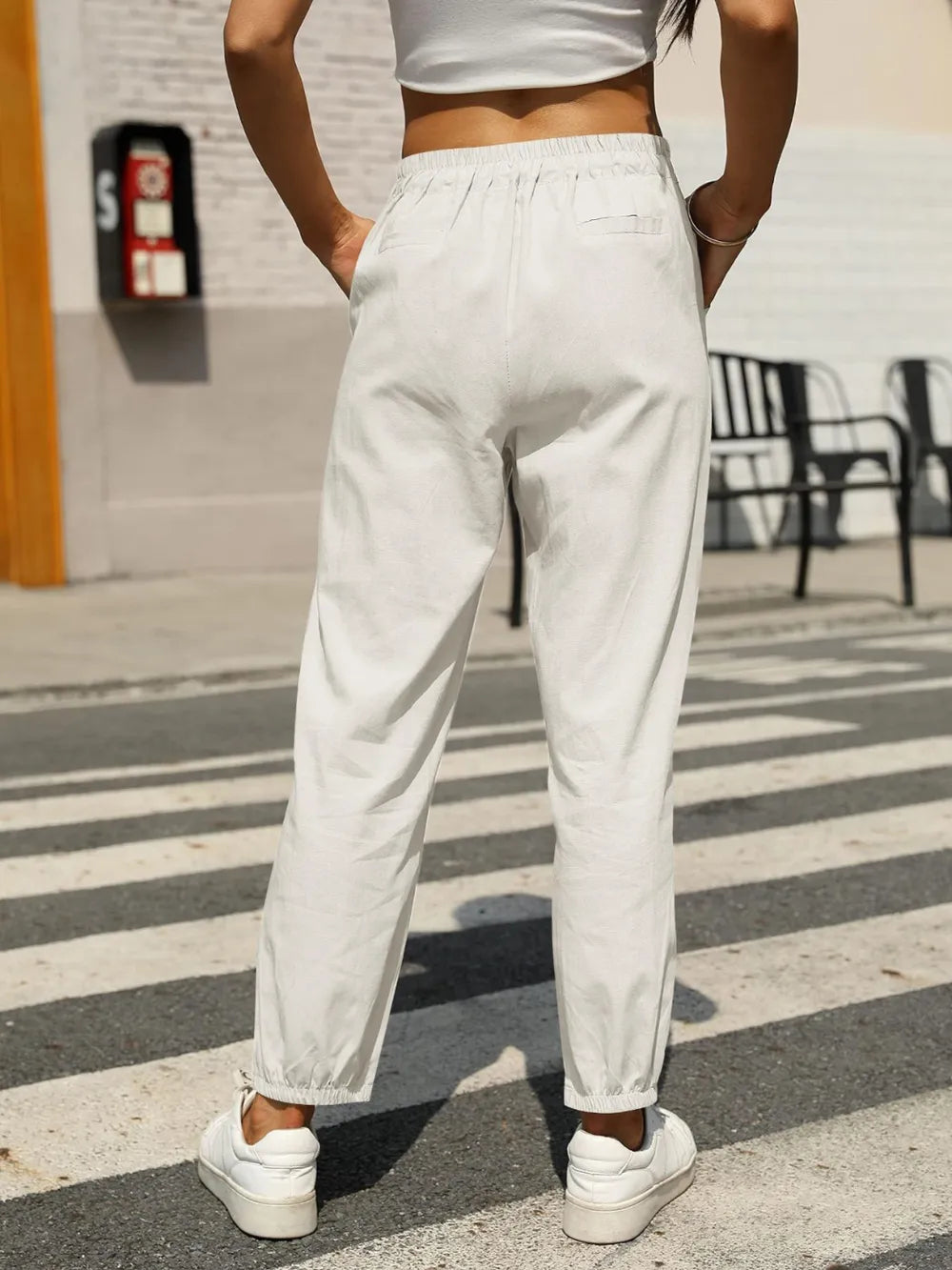 Elastic Waist Tapered Pants – stylish women's fashion from Chic Yana's Fashion
