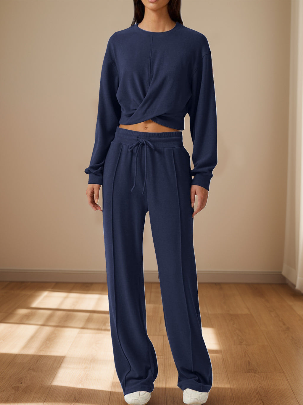Crisscross Round Neck Top and Drawstring Pants Set – Chic Yana’s Fashion
