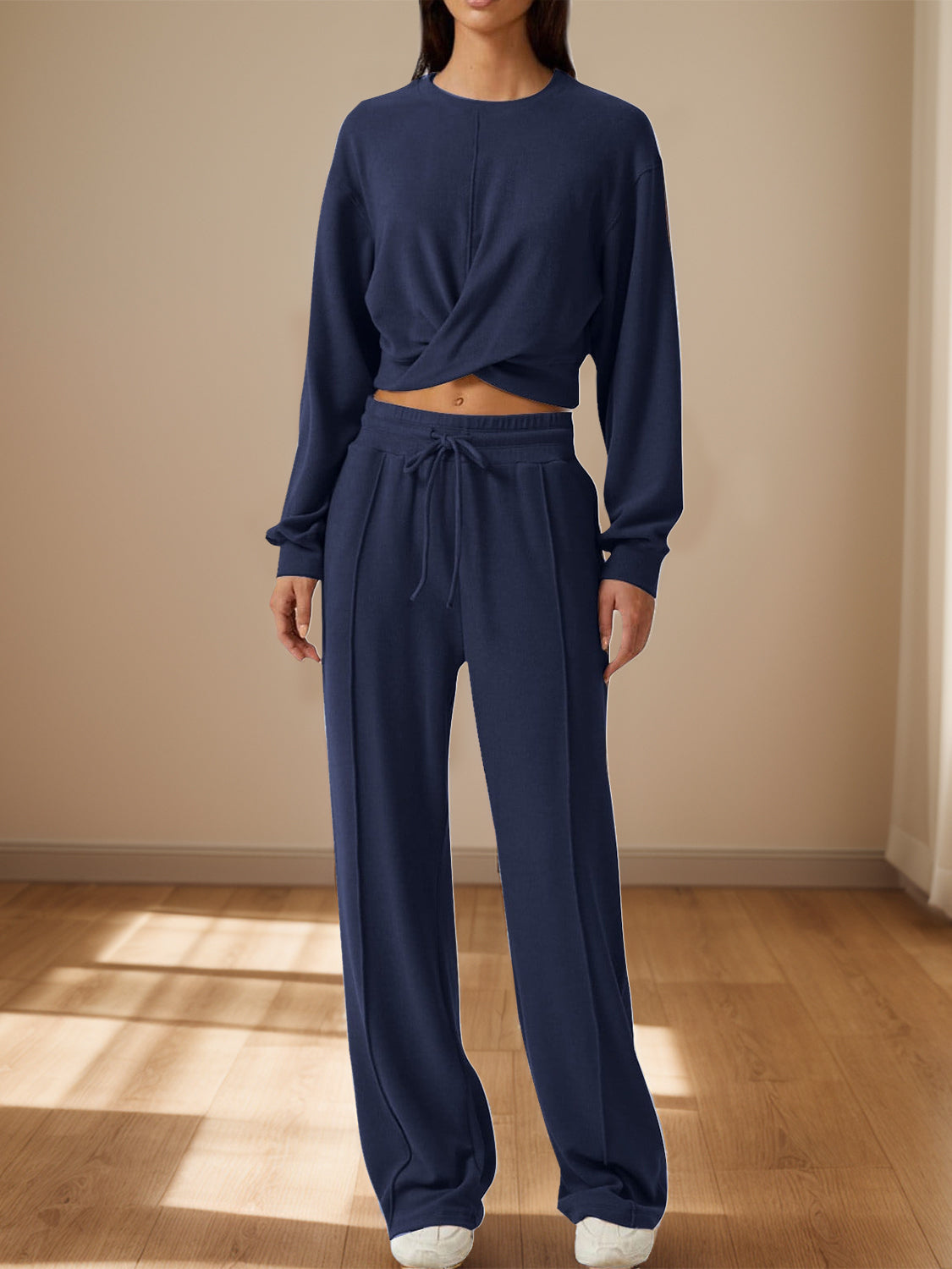 Crisscross Round Neck Top and Drawstring Pants Set – Chic Yana’s Fashion