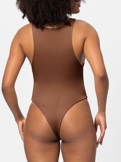 Full Size Round Neck Wide Strap Bodysuit - Chic Yana's Fashion