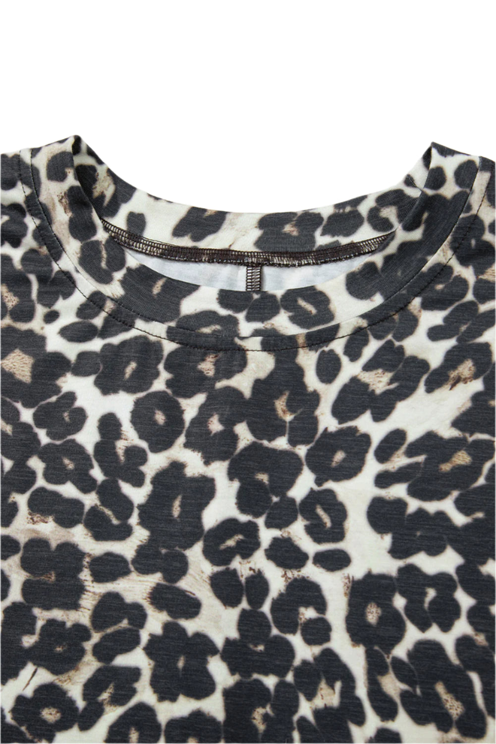 Leopard Round Neck Top and Shorts Set - Shop Now at Chic Yana's Fashion