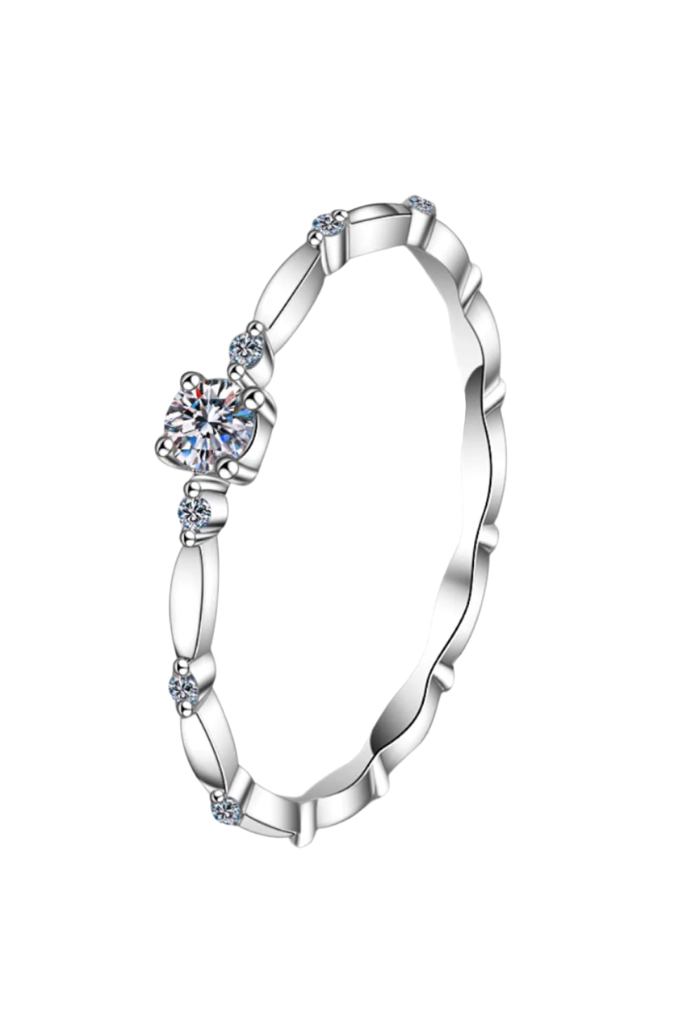 Moissanite 925 Sterling Silver Rhodium-Plated Ring - Fashion Jewelry by Chic Yana's Fashion
