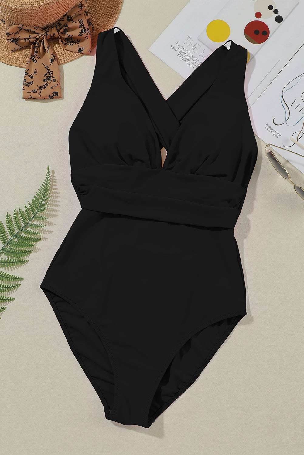 Crisscross Wide Strap One Piece Swimwear - Stylish and Trendy Women's Fashion from Chic Yana's Fashion