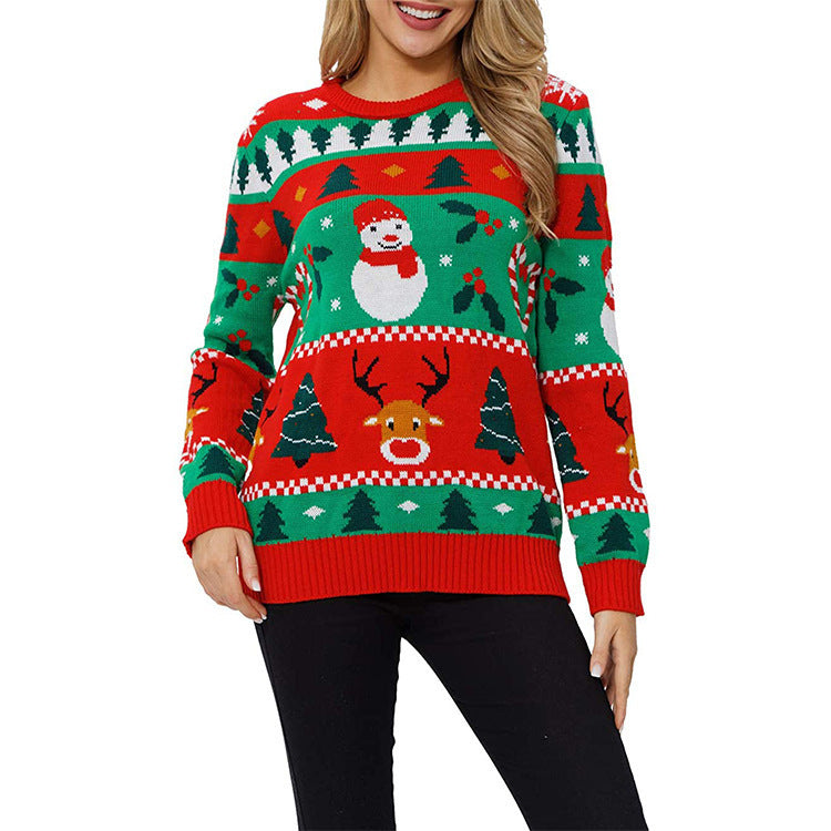 Chic Yana Festive Fun Christmas Tree & Snowman Sweater