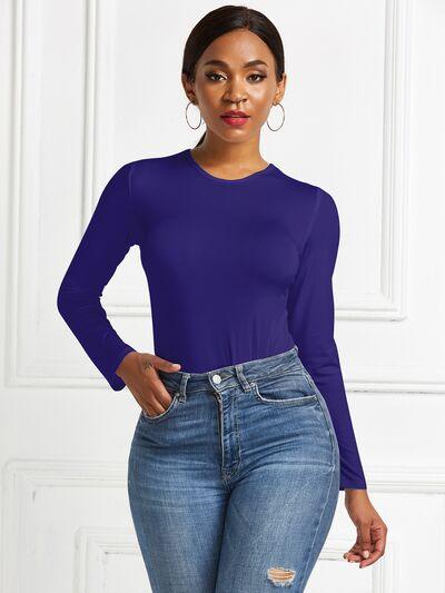 Round Neck Long Sleeve Bodysuit 3 - Chic Yana's Fashion