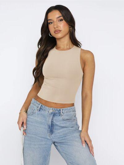 Round Neck Cropped Tank - Chic Yana's Fashion