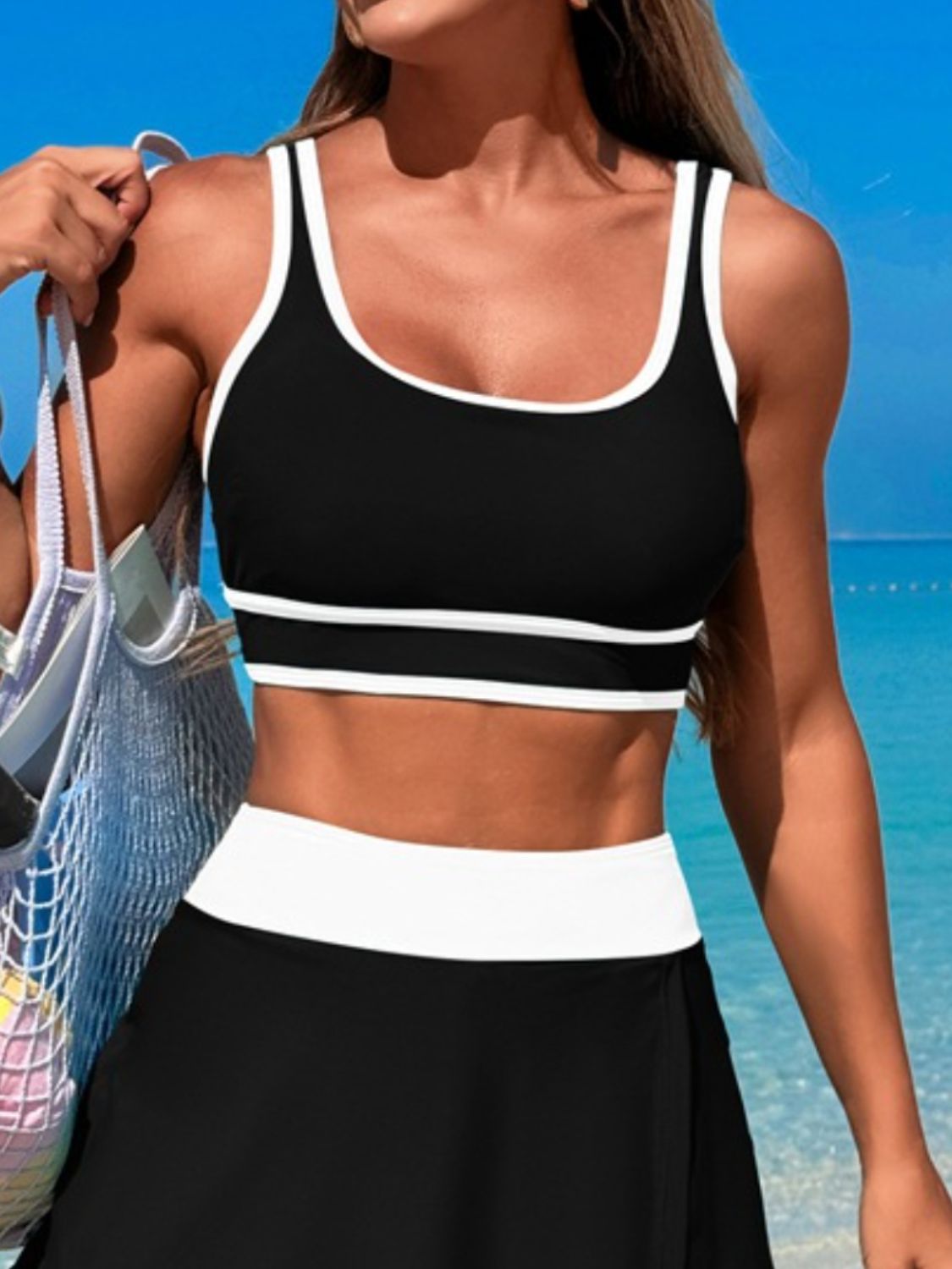 Scoop Neck Top And Skort Swim Set - Stylish and Trendy Women's Fashion from Chic Yana's Fashion