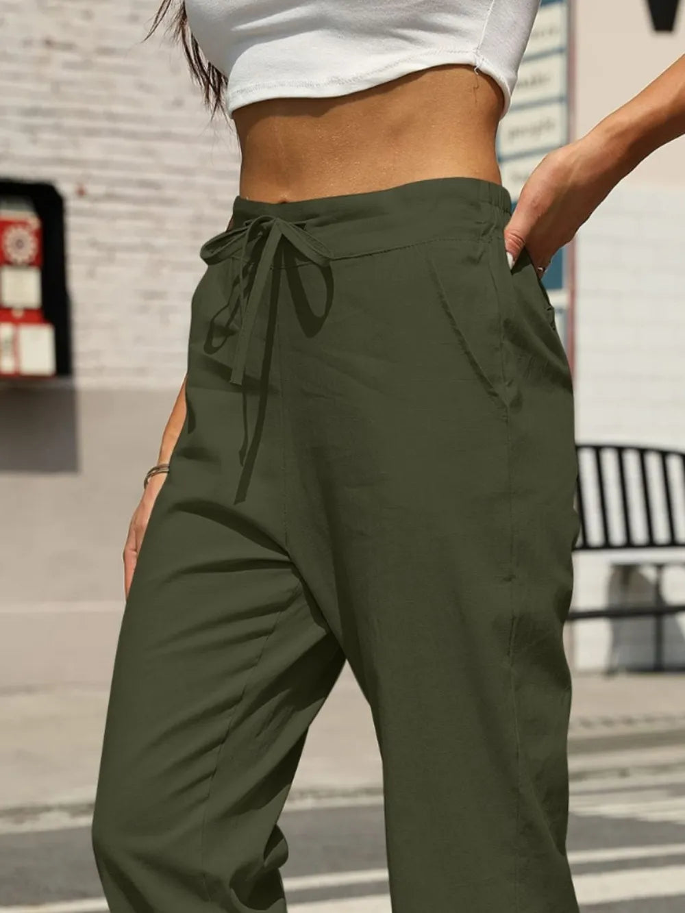 Elastic Waist Tapered Pants – stylish women's fashion from Chic Yana's Fashion