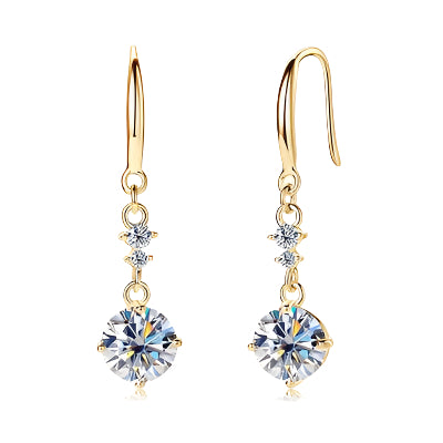 2 Carat Moissanite 925 Sterling Silver Earrings - Chic Yana's Fashion