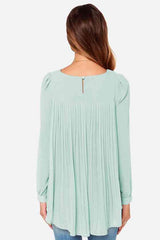 Ivy Lane Full Size Round Neck Back Pleated Blouse - Chic Yana's Fashion