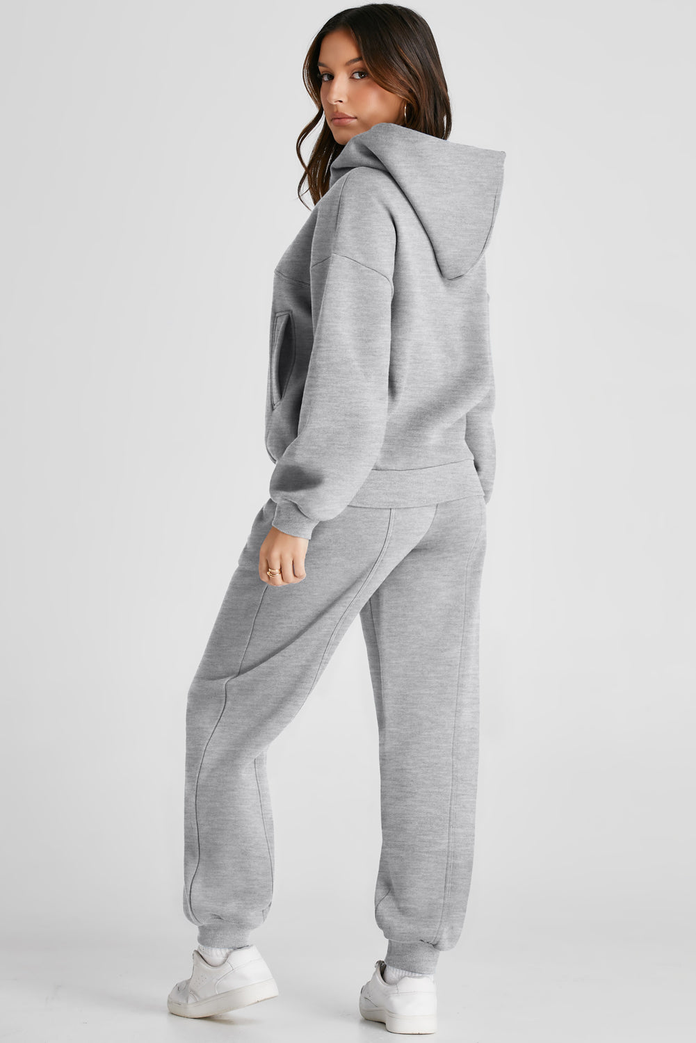 Dropped Shoulder Long Sleeve Hoodie and Pants Active Set – Chic Yana’s Fashion