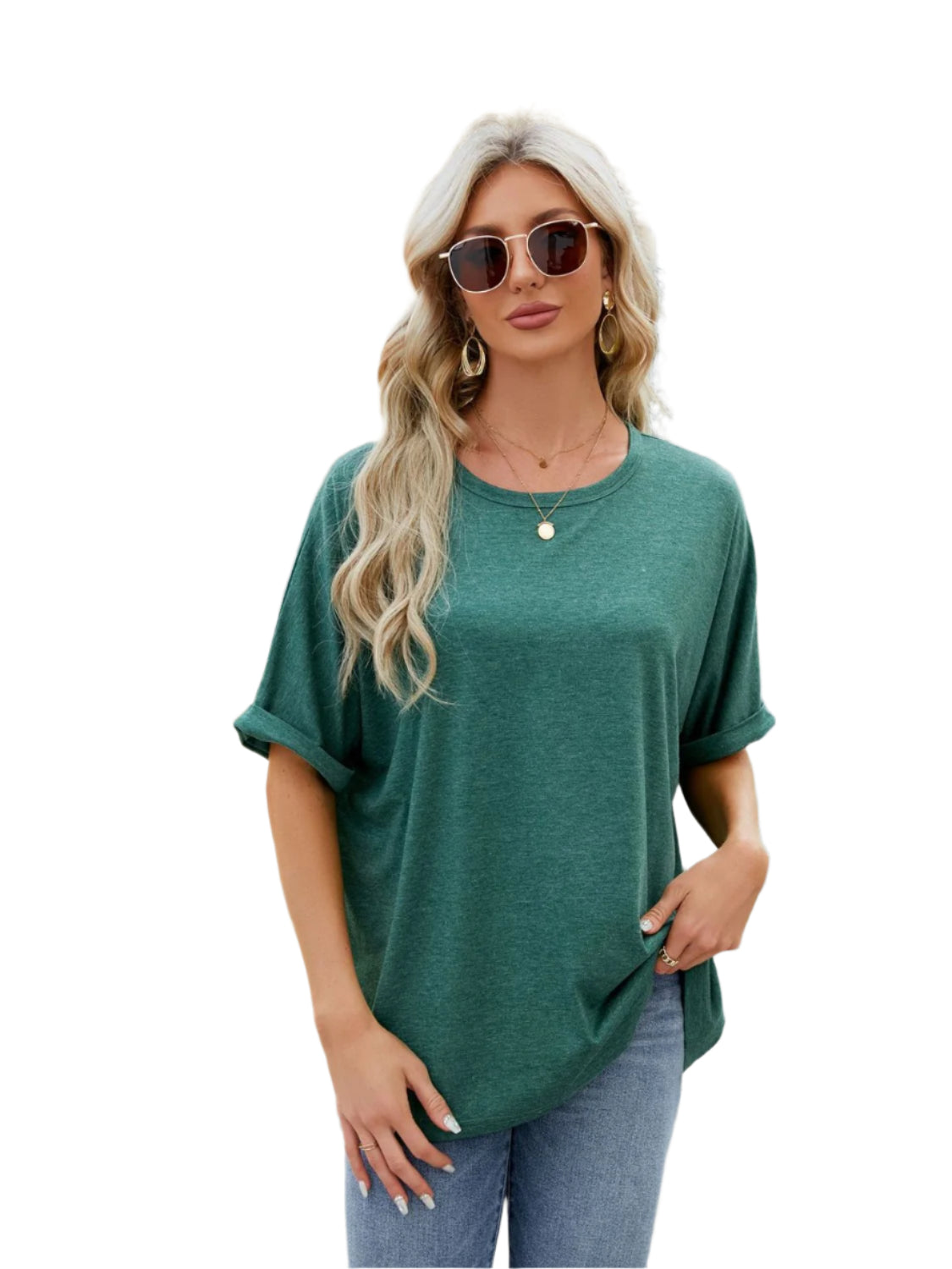 Florira Round Neck Half Sleeve T-Shirt - High-Quality Fashion | Chic Yana