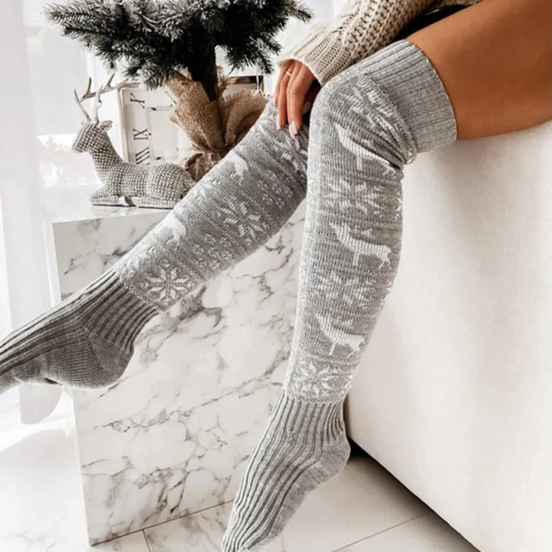Winter Knitted Over-the-Knee Christmas Socks — Summer, Winter — Chic Yana Fashion