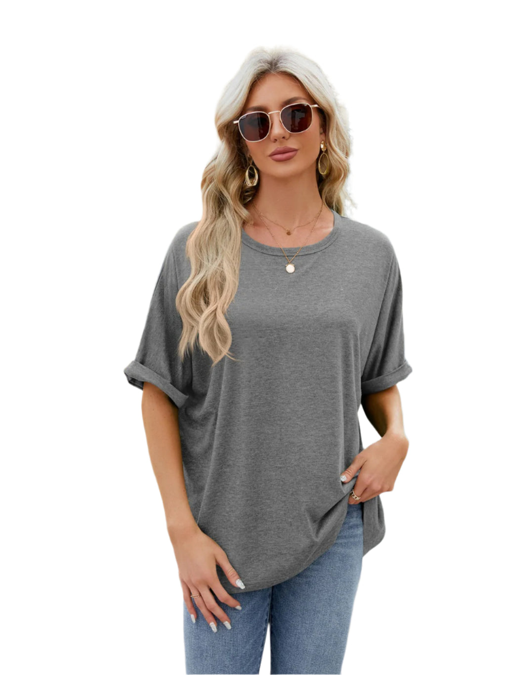Florira Round Neck Half Sleeve T-Shirt - High-Quality Fashion | Chic Yana
