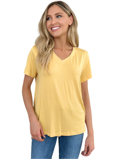 Basic Bae Bamboo Full Size V Neck High Low T Shirt - Chic Yana's Fashion