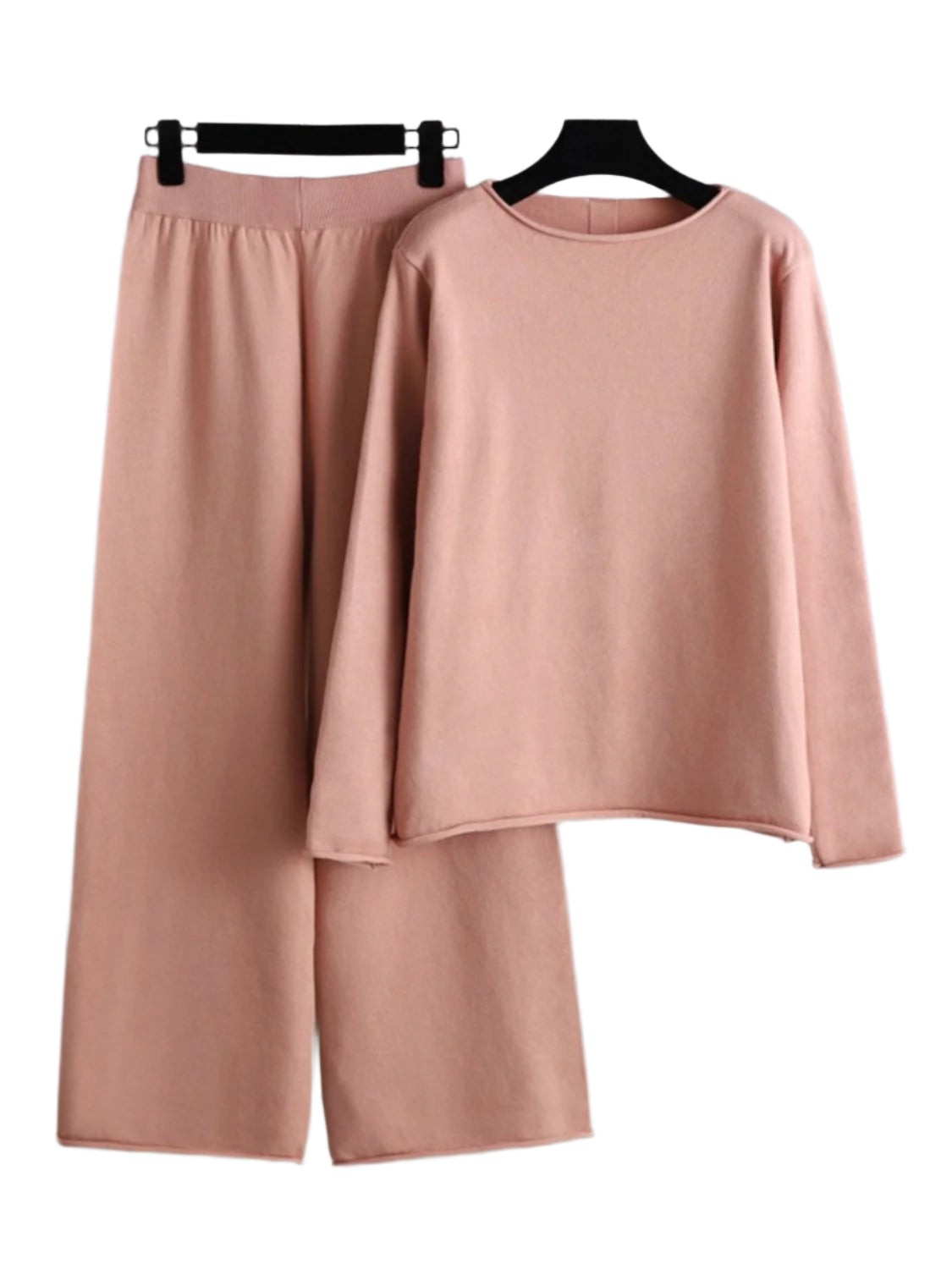 Basic Bae Rolled Round Neck Top and Pants Sweater Set - Shop Now at Chic Yana's Fashion