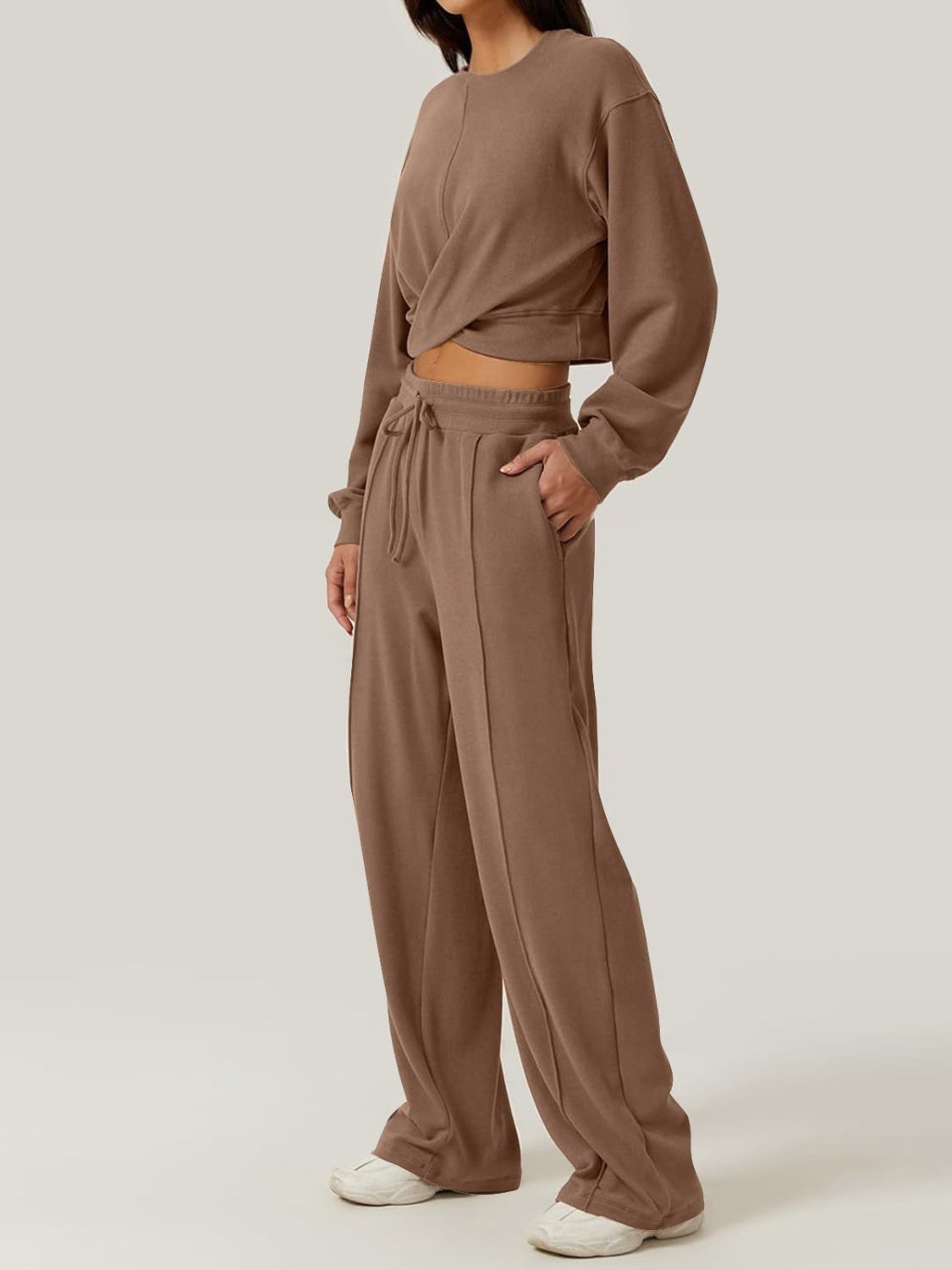 Crisscross Round Neck Top and Drawstring Pants Set – Chic Yana’s Fashion