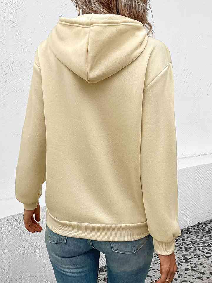 Perfee Long Sleeve Front Pocket Hoodie - Chic Yana's Fashion