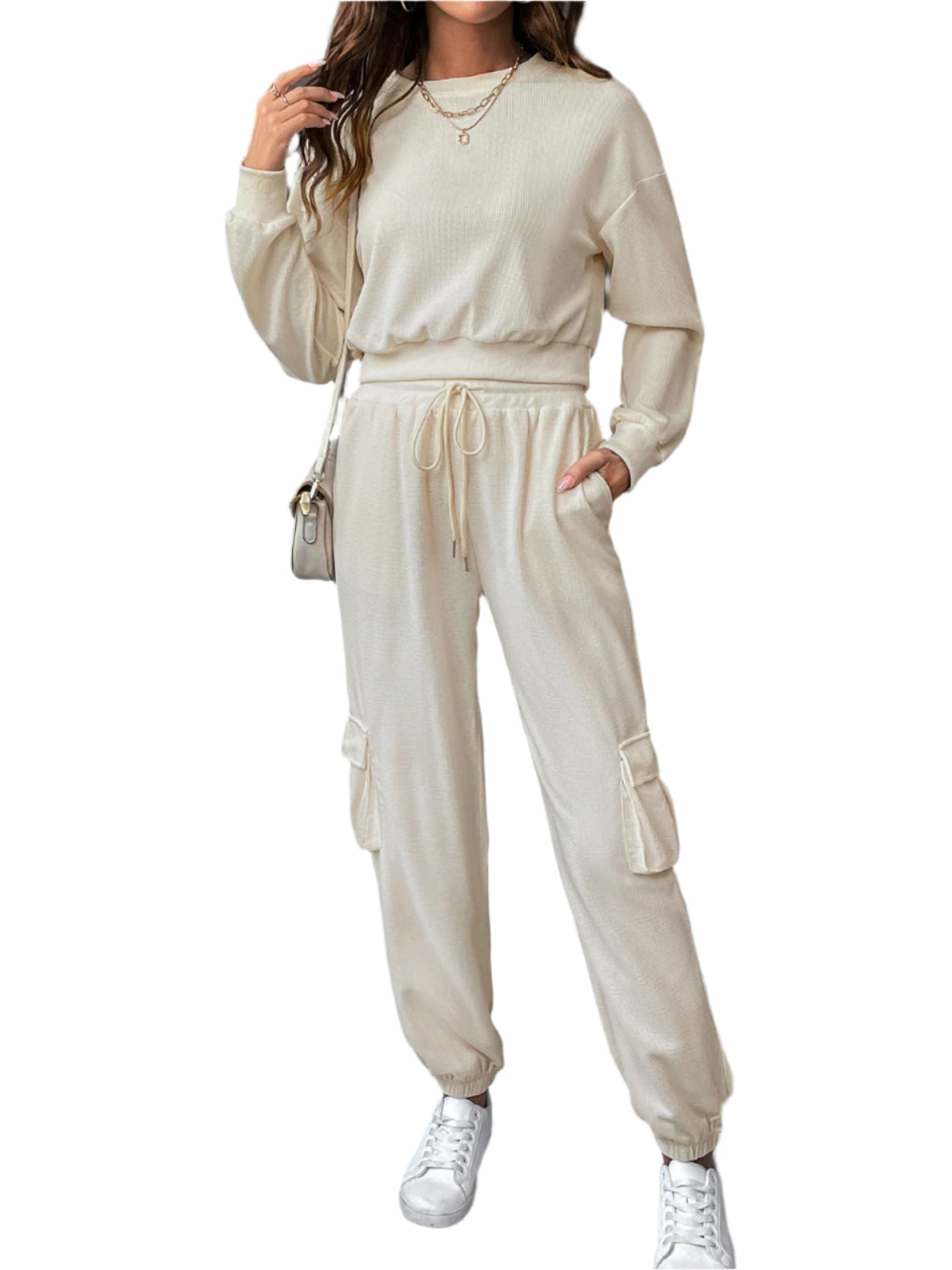Perfee Round Neck Long Sleeve Top and Pants Set – Chic Yana’s Fashion