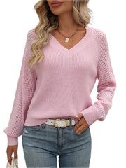 Mandy V-Neck Long Sleeve Sweater - High-Quality Fashion | Chic Yana