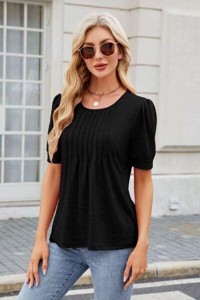 Round Neck Short Sleeve T Shirt 6 - Chic Yana's Fashion