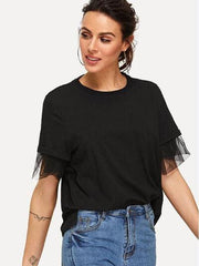 Round Neck Short Sleeve Top - Chic Yana's Fashion