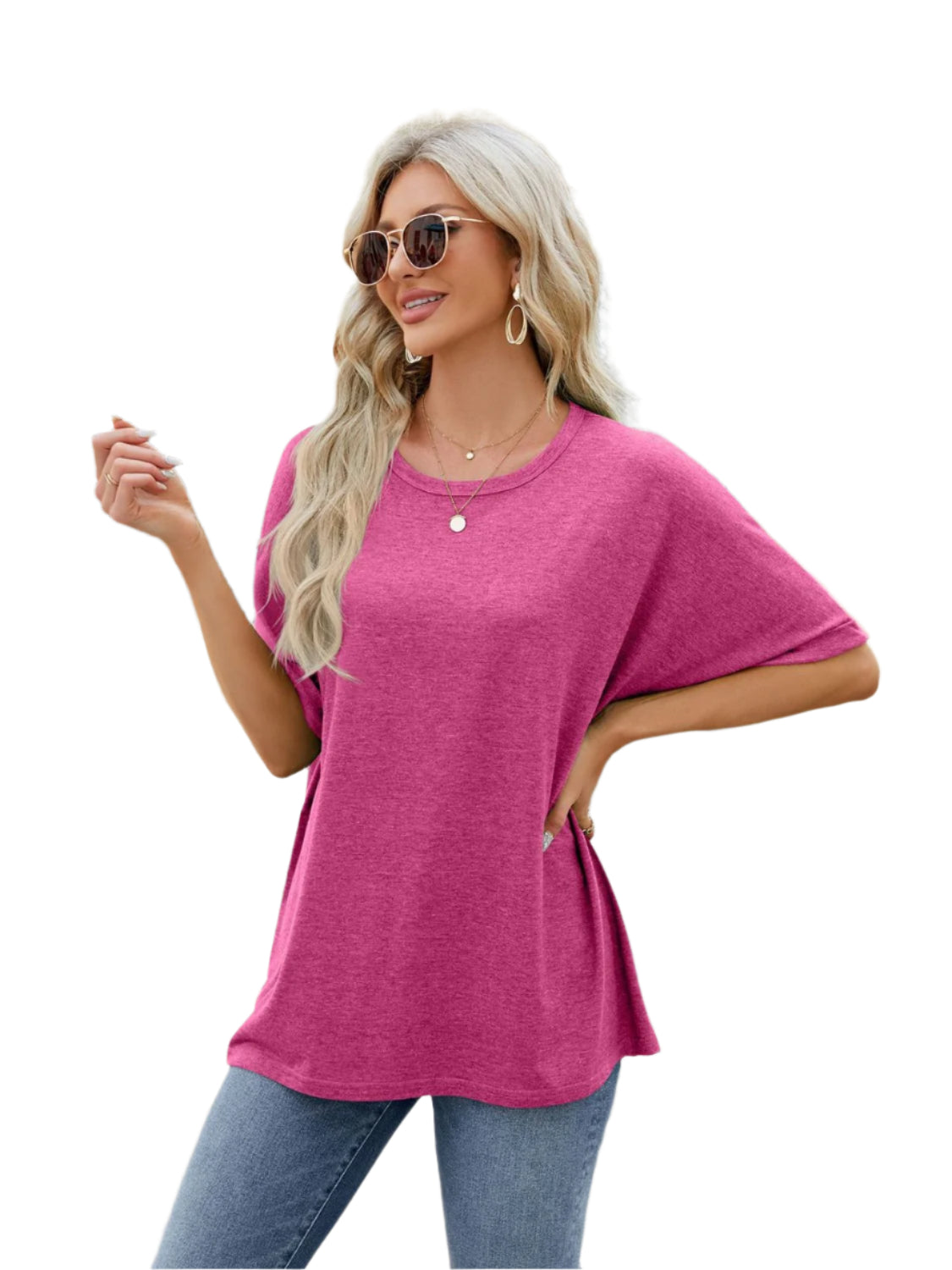 Florira Round Neck Half Sleeve T-Shirt - High-Quality Fashion | Chic Yana