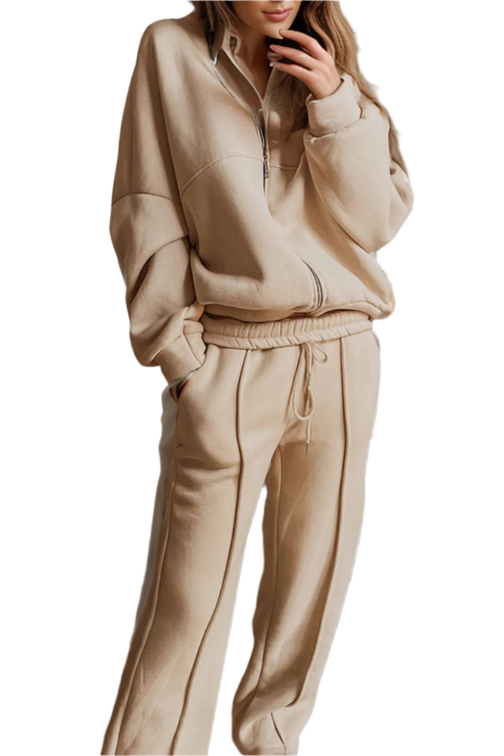 Zip Up Long Sleeve Top and Pants Set – Chic Yana’s Fashion