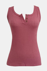 Full Size Textured Wide Strap Tank - Chic Yana's Fashion