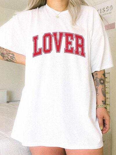 Lover Round Neck Half Sleeve T Shirt - Chic Yana's Fashion