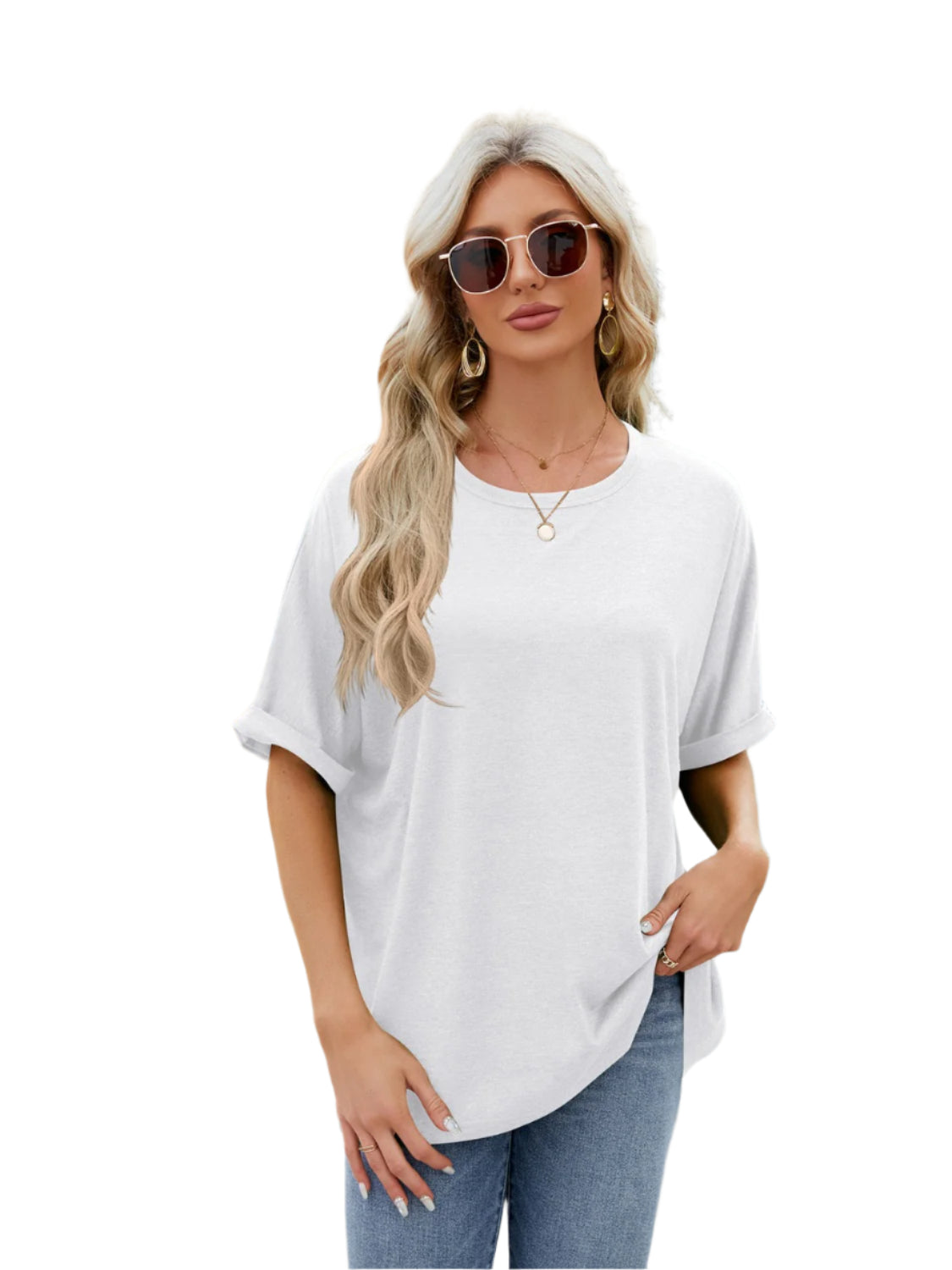 Florira Round Neck Half Sleeve T-Shirt - High-Quality Fashion | Chic Yana